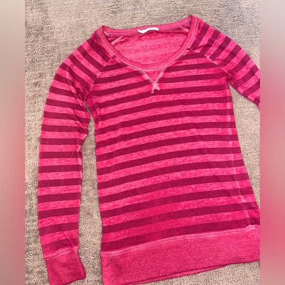 Maurices Pink Striped Scoop Neck Sweater | Lightweight Layering Knit | XS - Picture 2 of 10